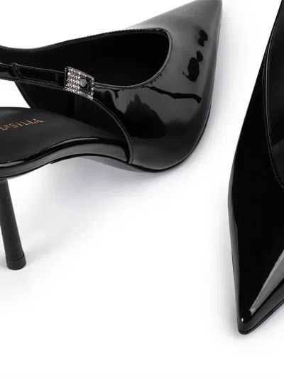Le Silla 100mm Clivage Slingback Crystal-embellished Pumps In Black