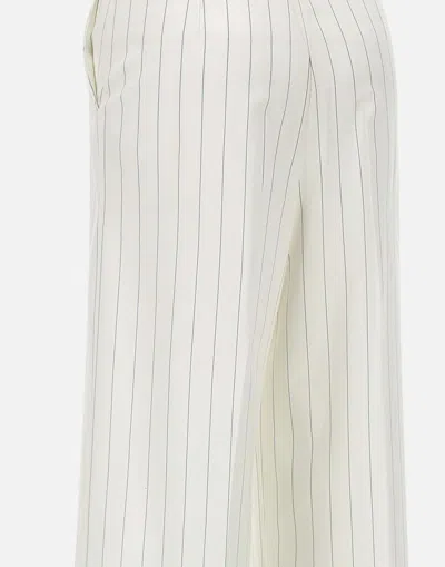 Liu •jo Liu Jo High Waisted Pinstripe Wide Leg Trousers In White