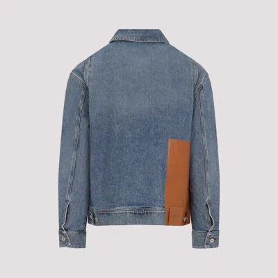 Loewe Anagram Cut-outs Denim Jacket In Blue