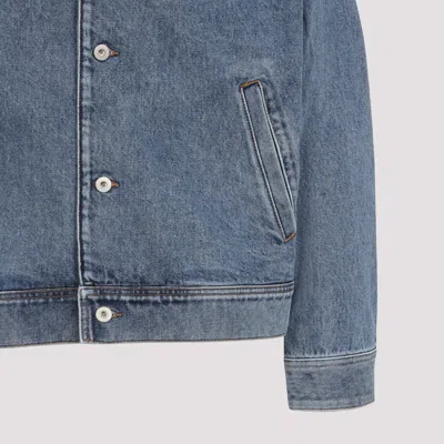 Loewe Anagram Cut-outs Denim Jacket In Blue
