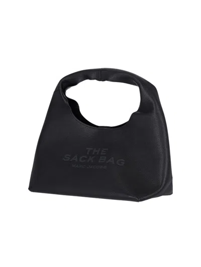 Marc Jacobs Soft Hammered Leather Tote Bag With Tonal Logo In Black