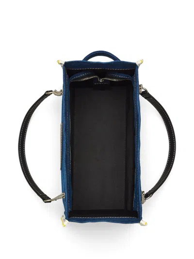 Marc Jacobs The Medium Tote In Blue Denim With Embroidered Logo