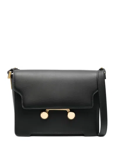 Marni Medium Rectangular Shoulder Bag With Flap In Black