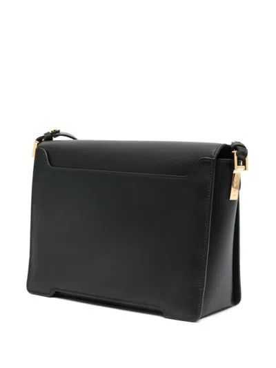 Marni Medium Rectangular Shoulder Bag With Flap In Black