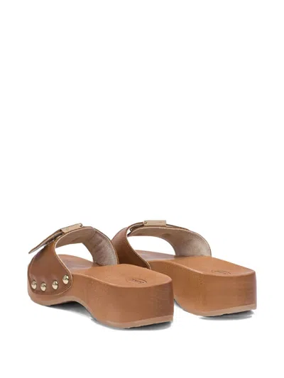 Scholl Pescura Heel Sr Cognac Ltr Ft Sandals Brown In Brown