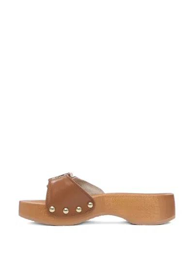 Scholl Pescura Heel Sr Cognac Ltr Ft Sandals Brown In Brown
