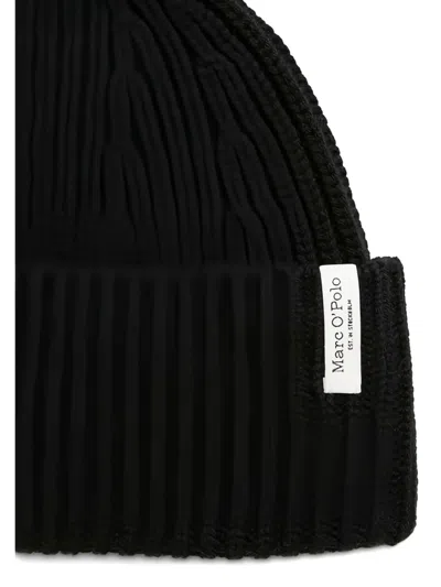 Marc O'polo Ribbed Beanie In Black