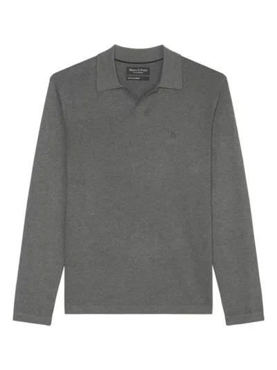 Marc O'polo Long-sleeve Polo Sweater In Gray