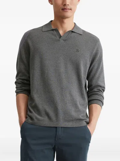 Marc O'polo Long-sleeve Polo Sweater In Gray