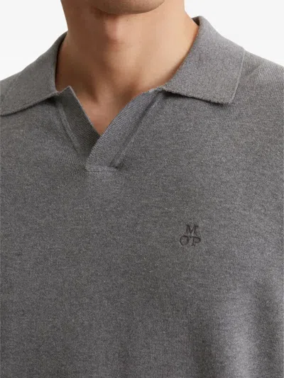 Marc O'polo Long-sleeve Polo Sweater In Gray