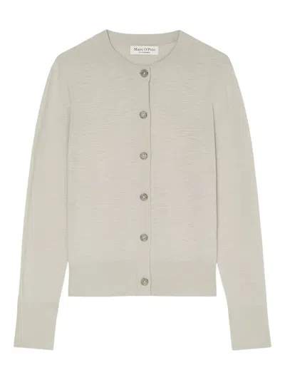 Marc O'polo Button-up Knitted Cardigan In White