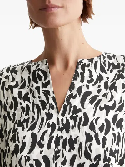 Marc O'polo Animal-print Button-up Blouse In Black