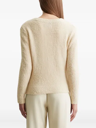 Marc O'polo Textured Round-neck Sweater In Neutral