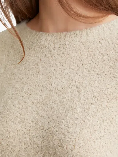 Marc O'polo Textured Round-neck Sweater In Neutral
