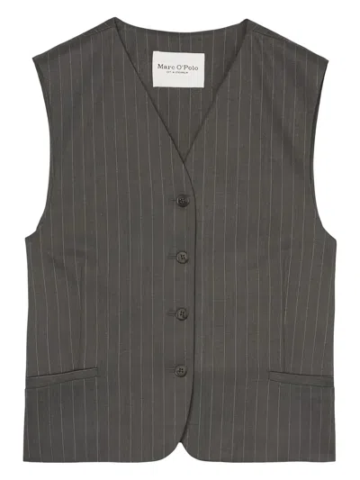 Marc O'polo Pinstripe Sleeveless Waistcoat In Gray