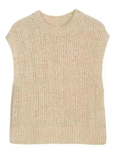 Marc O'polo Ribbed Sleeveless Sweater In Neutral