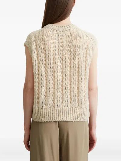 Marc O'polo Ribbed Sleeveless Sweater In Neutral