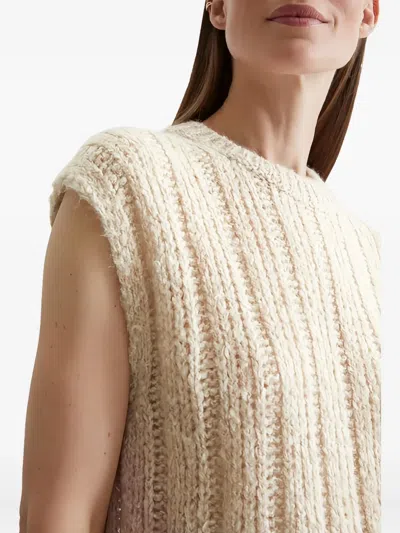 Marc O'polo Ribbed Sleeveless Sweater In Neutral