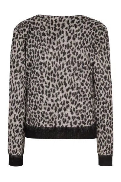 Max Mara Women's Jacquard Knit Cardigan With Leopard Motif