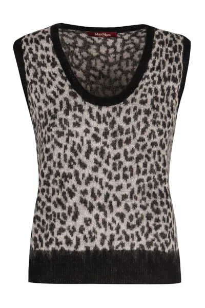 Max Mara Women's Jacquard Knit Cardigan With Leopard Motif