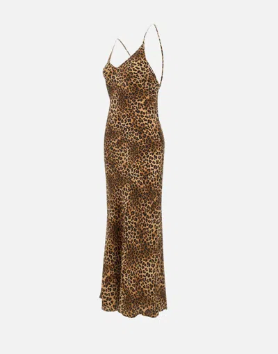 Mc2 Saint Barth Eydis In Animalier Viscose In Brown