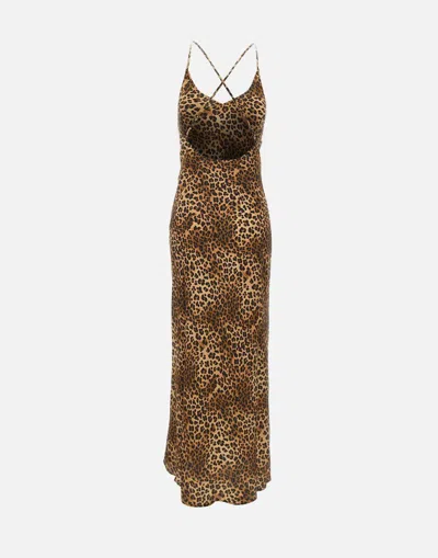 Mc2 Saint Barth Eydis In Animalier Viscose In Brown