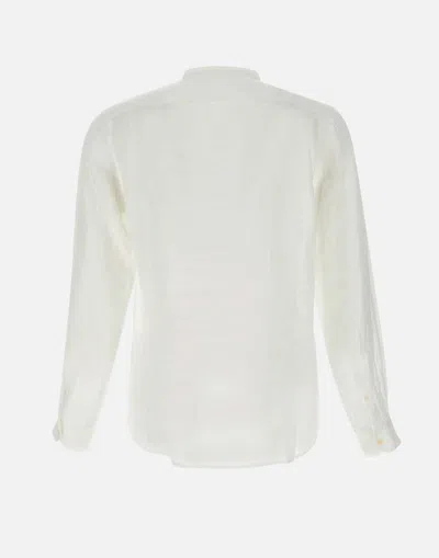 Mc2 Saint Barth Naxos Linen Shirt With Mandarin Collar