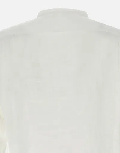 Mc2 Saint Barth Naxos Linen Shirt With Mandarin Collar