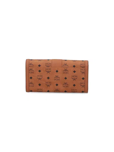 Mcm Wallet With Chain In Brown