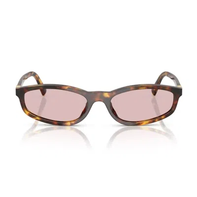 Miu Miu Womens Brown Mu A06s Oval-frame Acetate Sunglasses