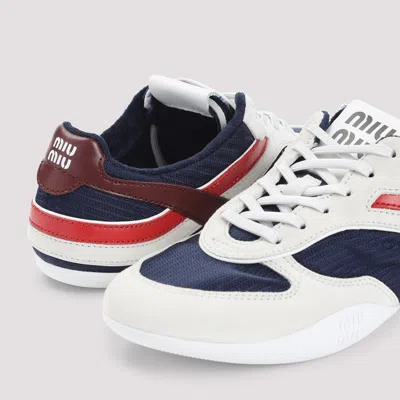Miu Miu Multicolor Tech Fabric And Suede Gymnasium Sneakers In Animal Print