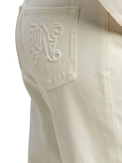 Palm Angels Basic Monogram Jeans In White