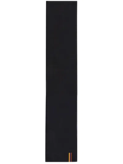 Paul Smith Scarf With Artist Stripe Detail In Black