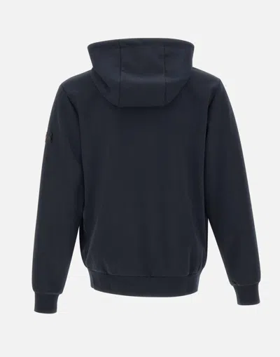 Peuterey Hooded Activewear Top With Unique Zippered Pocket In Blue
