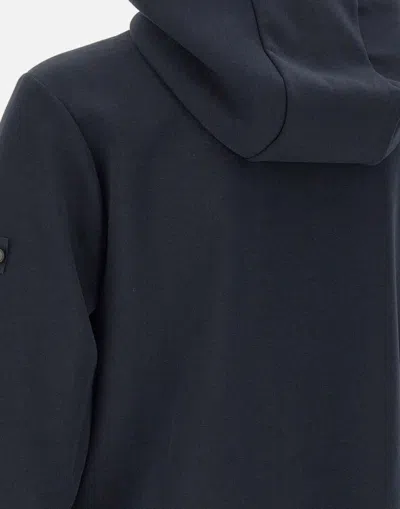 Peuterey Hooded Activewear Top With Unique Zippered Pocket In Blue