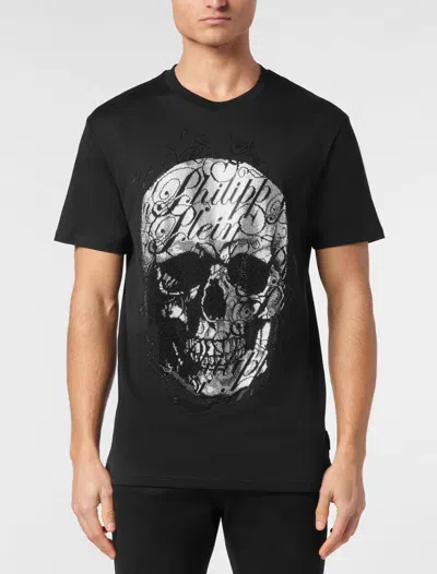 Philipp Plein Skull Coursive-embellished T-shirt