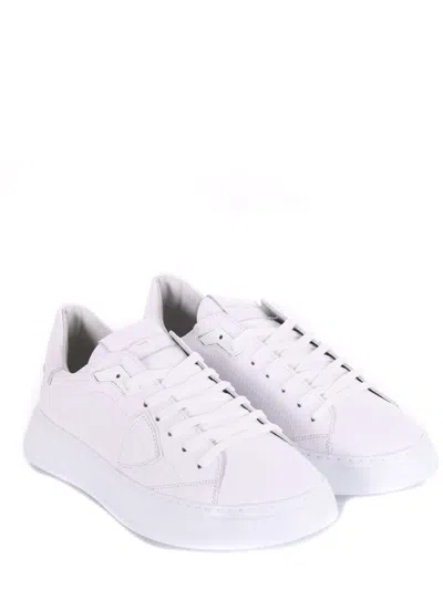 Philippe Model Temple Veau Leather Sneakers In White