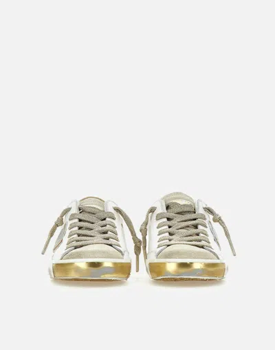 Philippe Model Prsx Low Sneakers In White Suede And Leather In White