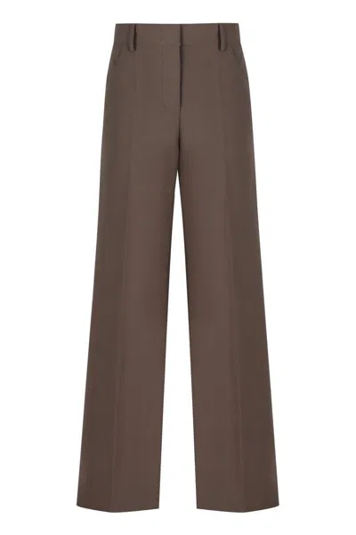 Philosophy Di Lorenzo Serafini High-waist Wide-leg Trousers In Brown