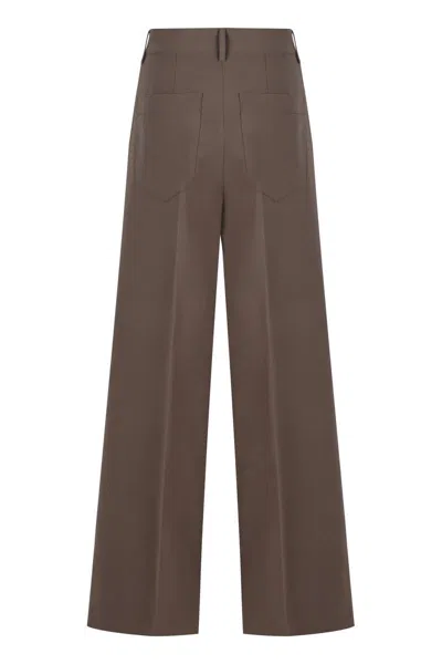 Philosophy Di Lorenzo Serafini High-waist Wide-leg Trousers In Brown