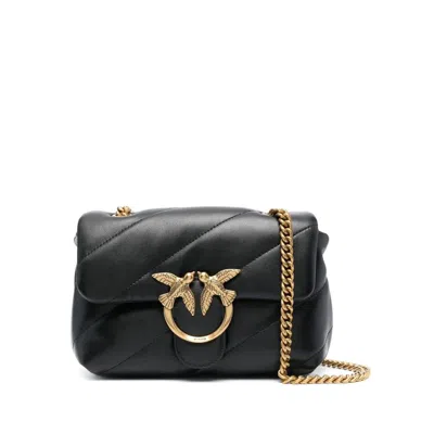 Pinko Love Puff Mini Clutch Sheep Nappa In Black
