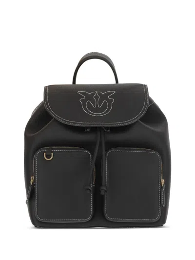 Pinko Multi-pocket Backpack In Black