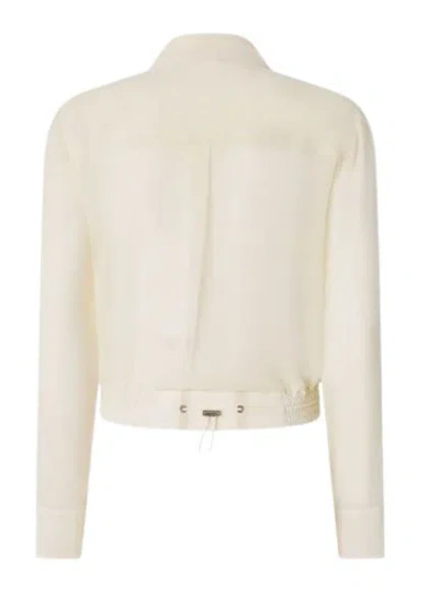 Pinko Chemisier Léger Façon Bomber En Crêpe Georgette In Neutral