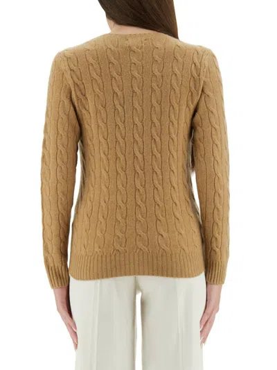 Polo Ralph Lauren Maglia A Trecce In Brown