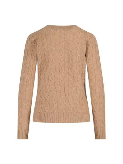 Polo Ralph Lauren Cable-knit Cashmere Blend Sweater With Logo Embroidery In Multi