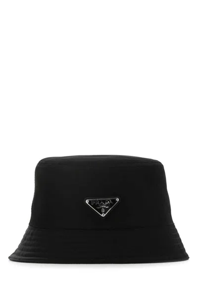 Prada Re-nylon Shearling-lined Bucket Hat In Black