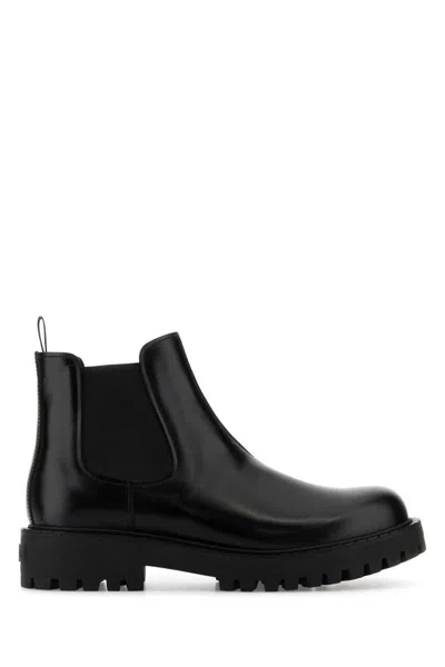 Prada Elastic-gusset Leather Boots
