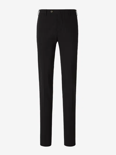 Pt Torino Creased Tailored Trousers In Black
