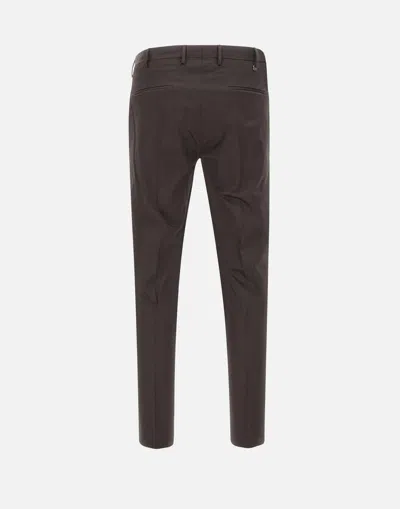 Pt Torino Cotton Trousers With Front And Back Pockets In Brown
