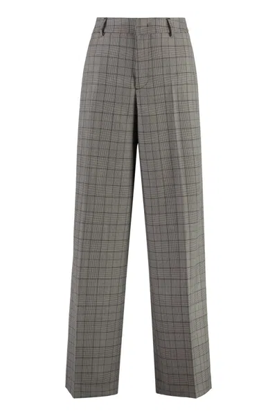 Pt Torino Pt01 Wide Leg Check Trousers